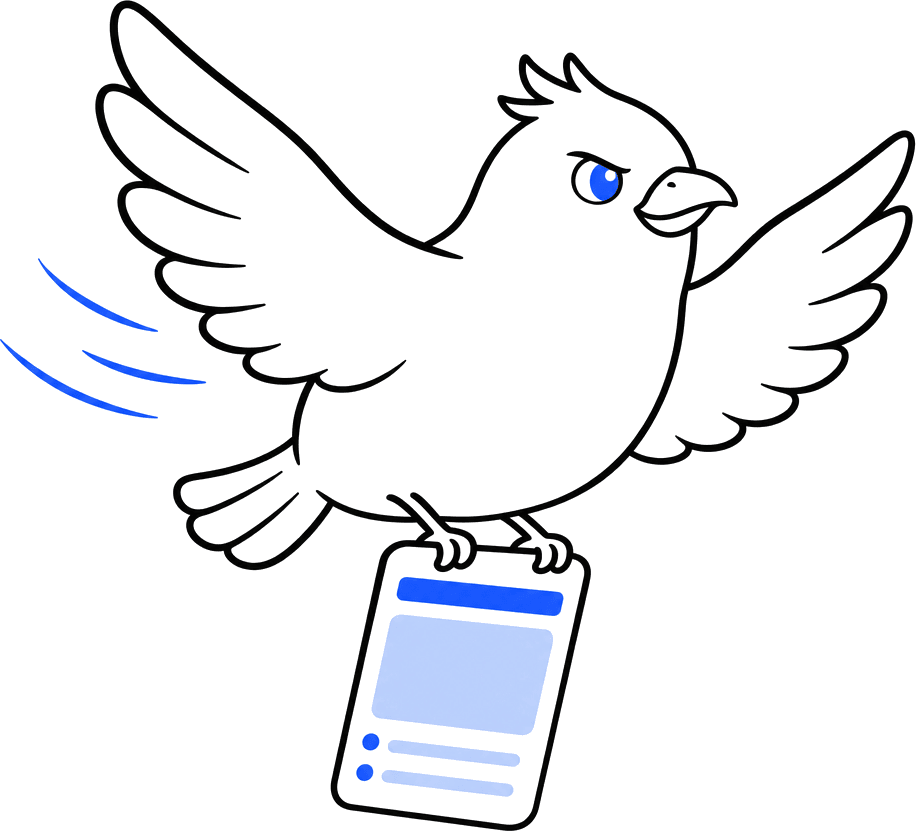 The Storeboard bowerbird flying while carrying a screenshot